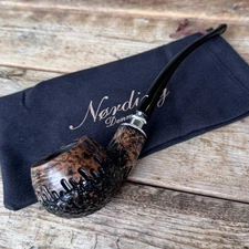 Erik Nording Rusticated Churchwarden Spigot Briar Tobacco Pipe - NEW