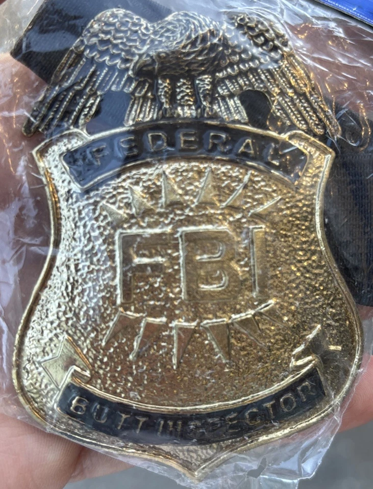 Insignia de metal del FBI del inspector federal de colección novedad broma de Halloween comedia nueva de colección Foto 2 de 4