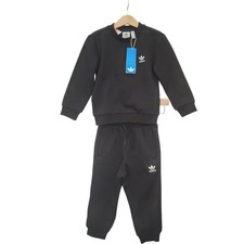 Adidas Tracksuit 3-4 Years Unisex Black Cotton Jogger Set BNWT