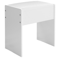 Yamissi Leather Piano Bench - Wood Vanity Stool Keyboard Seat Guitar Chair White