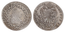 AUSTRIA Joseph II, 1780-1790, AR Silver 20 kreuzer, 1774-G, 6,48g
