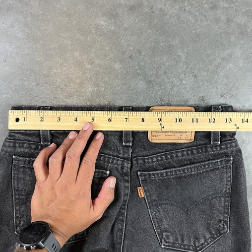 Levi’s 550 Jeans Youth 27x23 Black Husky Fit Orange Tab USA Preowned - Picture 13 of 22