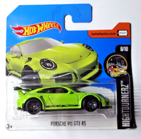 Hot Wheels - Porsche 911 GT3 Rs - Short Card 1:64 - Nightburnerz 2017 - DTY80