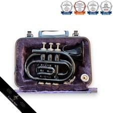 K rntner Pocket Trumpet Black with Mouthpiece Excellent Sound