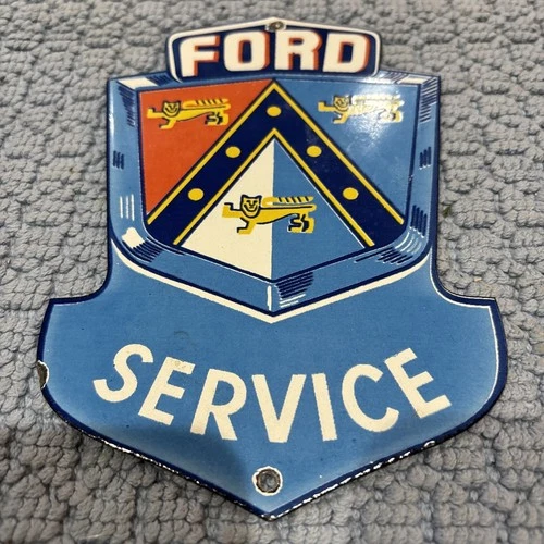 VINTAGE FORD DEALERSHIP PORCELAIN SIGN CAR GAS OIL TRUCK MOTORCYCLE Ford Service