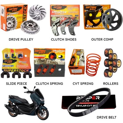 For Yamaha Nmax Aerox 155 20-24 CVT Upgrade Kit Clutch Variator Pulley Belt