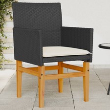 Garden Chair Black PE rattan Standard size fits adults
