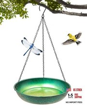 Hanging Bird Bath for Outside Metal Window Bird Feeder  Bath with Green Lime