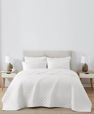 CH CANNON HOME SOLID FULL/QUEEN 3 Pc QUILT SET DOUBLE BRUSHED-SOFTNESS & SOFT 