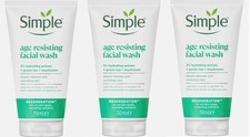 Simple Age Resisting Facial Wash 150ml Green Tea Cleanser Multipack 2 or 3 Pack
