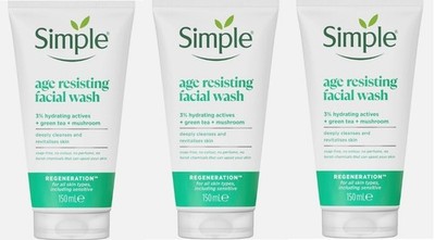 Simple Age Resisting Facial Wash 150ml Grüntee Reiniger Multipack 2er oder 3er Pack