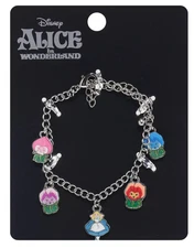 NEW Disney Alice in Wonderland Flowers Charm Bracelet Jewelry Cute Gift