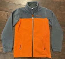 Columbia Youth Large Boys 14-16 Full Zip Fleece Jacket Orange