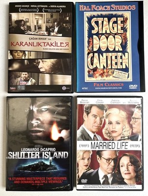 Lot of 4 Used DVDs Shutter Island Stage Door Canteen Married Life Turkish Film