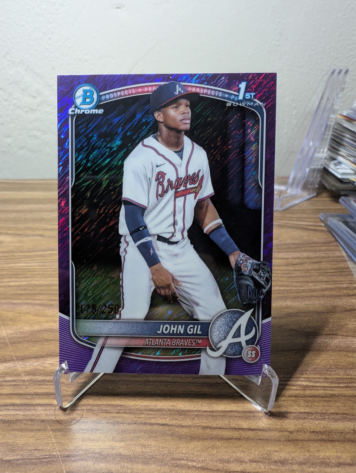 2025 Bowman Chrome #BCP-172 John Gil Bowman Purple Shimmer #/250 1st