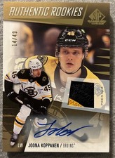 2023-24 SP Game-Used Authentic Rookies Gold Patch Auto #208 Joona Koppanen 20/49