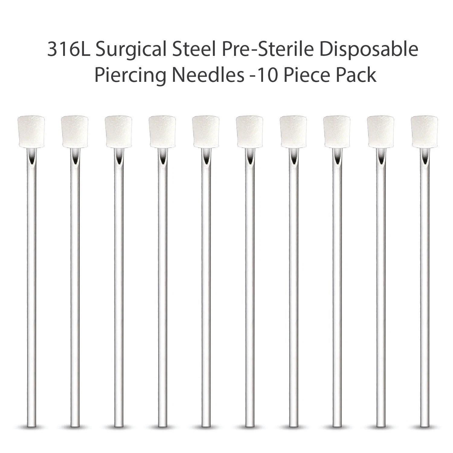 BodyJ4You 10PC Piercing Needles Surgical Steel 14G 16G Ear Nose Belly image 4