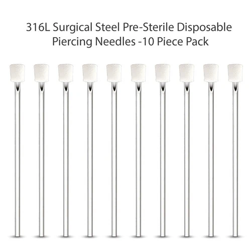 BodyJ4You 10PC Piercing Needles Surgical Steel 14G 16G Ear Nose Belly image 4