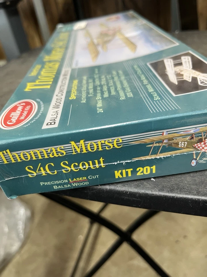 GUILLOWS BALSA WOOD THOMAS MORSE S4C SCOUT MODEL AIRPLANE #201 *BRAND NEW - Image 4 of 4