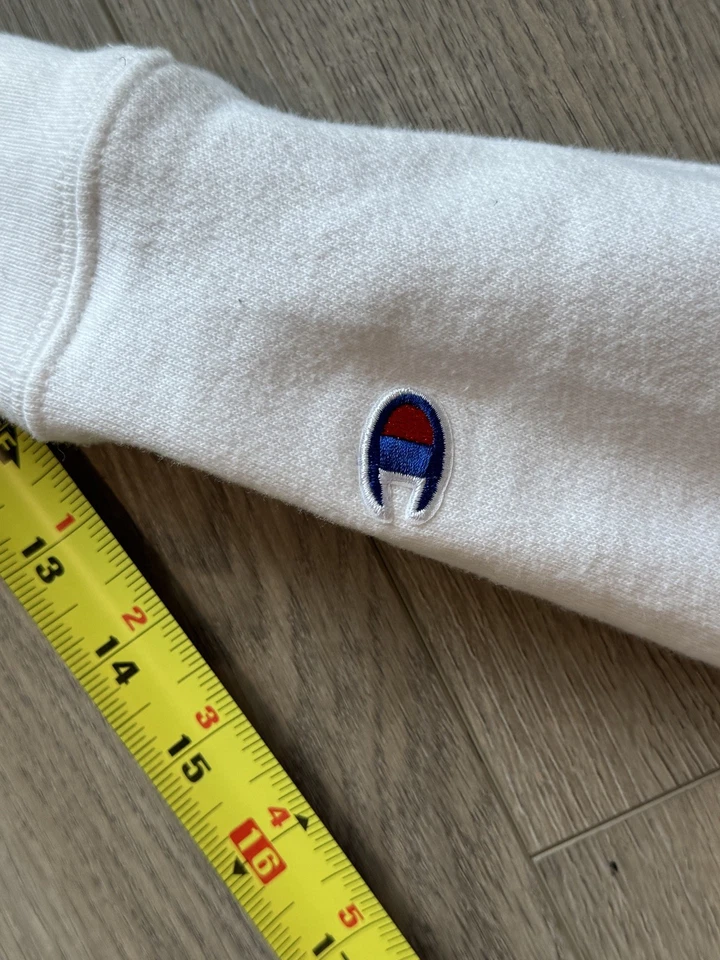 Chaqueta Champion Mujer Blanca Pequeña Suavemente Usada Cremallera Tejido Inverso Algodon Poli Foto 4 de 4