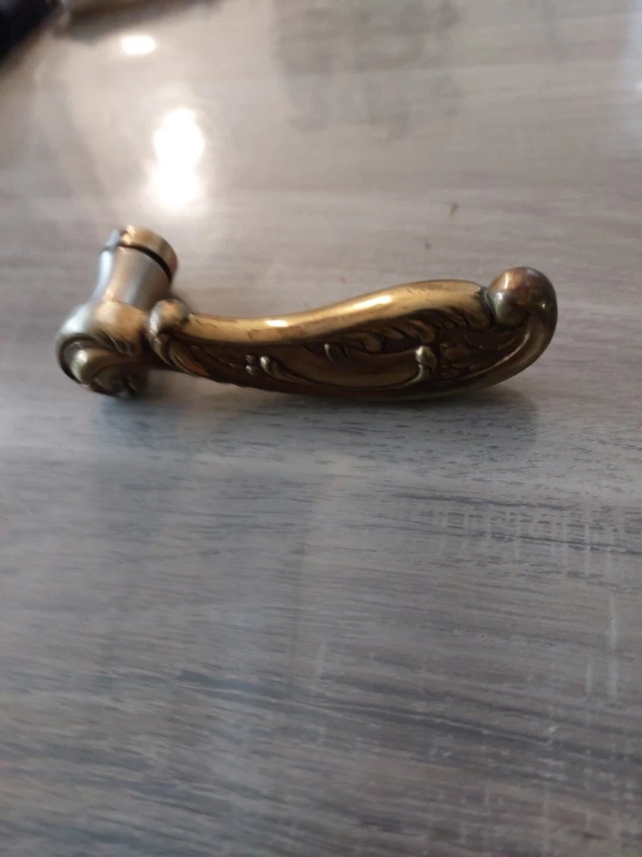 Paire De Poignées De Porte Dorées – Style Classique – Métal – Occasion état Neuf
