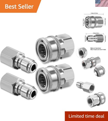 #ad #ad Stainless Steel 3 8 Inch Pressure Washer Connector Set NPT Compliant Fittings $22.99
