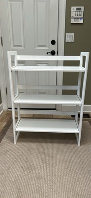Container Store Java Hutch White Wood Folding Bookshelf - EUC Perfect For Dorms