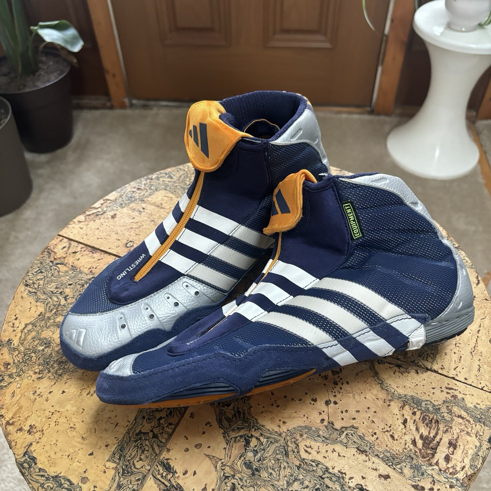 Vintage Adidas 2000 Sydney Men’s Wrestling Shoes Size 10.5 Blue/Yellow/White