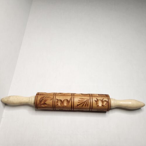 Springerle Wooden Rolling Pin 16 Square Shortbread Animals Botanical Fruit Flag - Picture 7 of 12