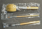 Bare Escentuals 3 Piece Brush Set Gold Soft Cheek Flat Liner Tapered Crease New