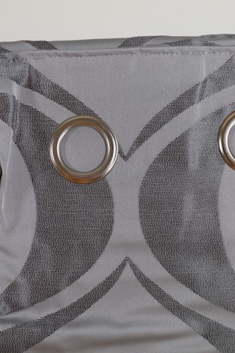 NEXT OGEE GEO JACQUARD EYELET FULLY LINED CURTAINS - GREY 46X54" / 117X137CM - Picture 16 of 18