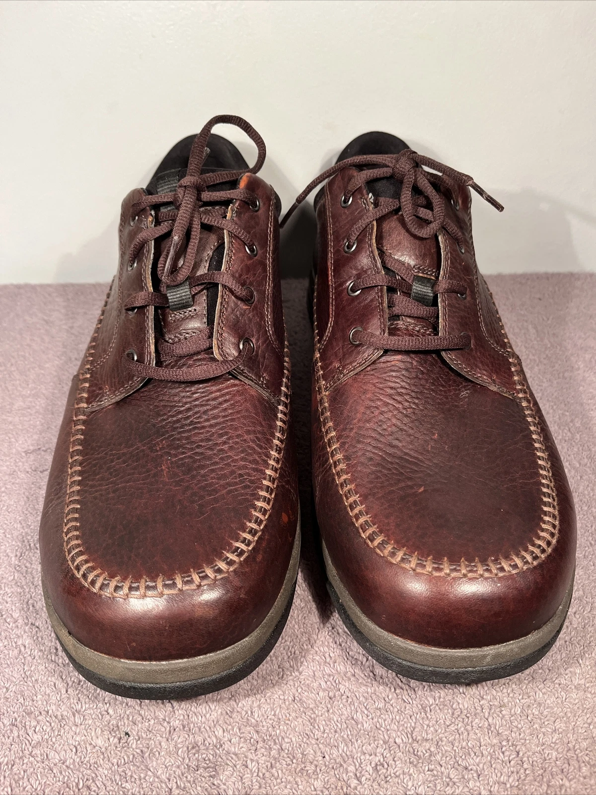 Clarks NWOB marrone moc punta Oxfords US da uomo taglia 15 XW
