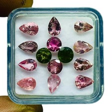 14 Pcs Natural Tourmaline 5-6mm Mix Cut Multi Color Loose Gemstones 5.33 Cts