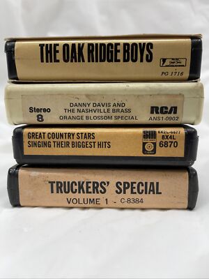 4 Country Music 8-Track Lot Oak Ridge Boys, Danny Davis, Trucker s Special, More