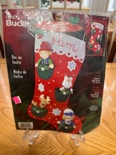 BUCILLA FELT CHRISTMAS STOCKING KIT 84592 NEW IN PACKAGE ELF SANTA REINDEER MRS