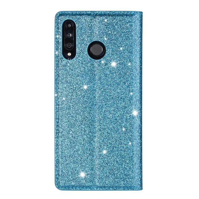 Glitter Leather Wallet Case Magnetic Flip Cover for Huawei P20/P30/P40 Lite Pro - Image 4 of 4
