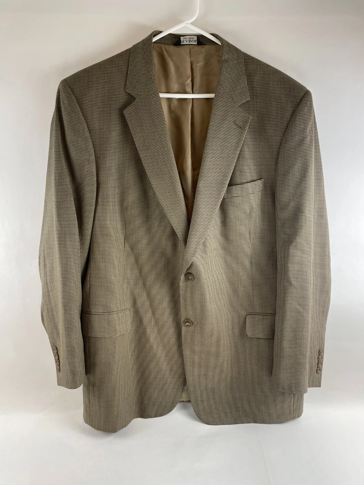 Jos. A. Bank Suit Coat, Men's Large, Brown Tan, 100% Wool, Gordon Blazer Jacke