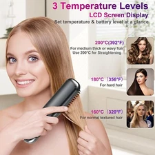 Hair Straightener Brush Heated Ion Hair Straightening Comb  Xmas Gift for Women