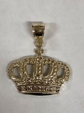 10K SOLID YELLOW GOLD KING'S CROWN PENDENT