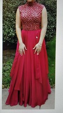 Women's Sherri Hill maroon size 10 dress cap sleeve full length prom gown