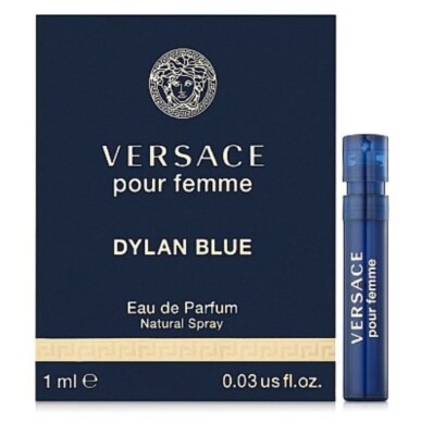 1 Vial Sample VERSACE DYLAN BLUE for Women 0.03 oz 1 ml Eau de Parfum Spray