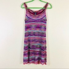 Laundry by Shelli Segal Multicolor Chic Knit Crochet Lined Mini Dress Size XS