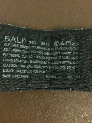 Bali One Smooth U All Over Lace Underwire Bra-34 C-Style #3516-You Choose Color - Picture 8 of 26