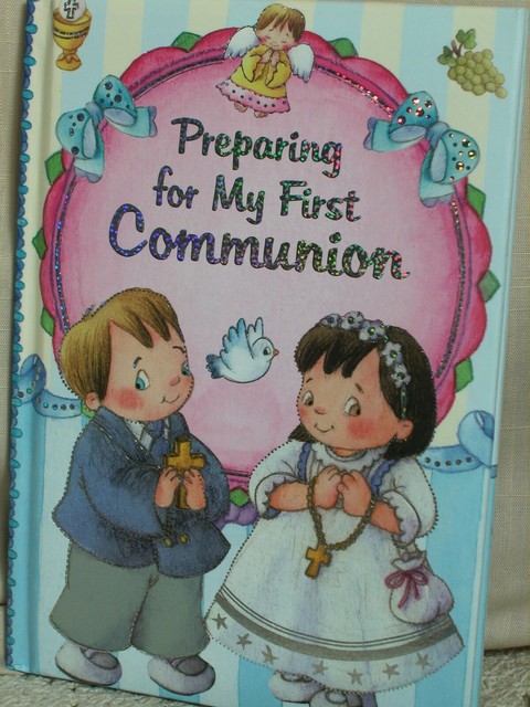 Preparing for My First Communion Book Sparkly Cover Padded Illustrated ...