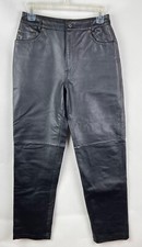 Vtg. Y2K Black Leather Pants Chadwick's Women's Sz. 4 Lined Winter Fall