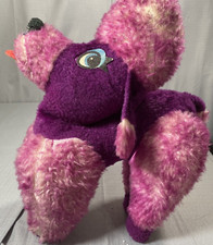 Vintage Dog Plush Purple Poodle Felt Eye 1950s 1960s 22" Made in Japan Neck Bent