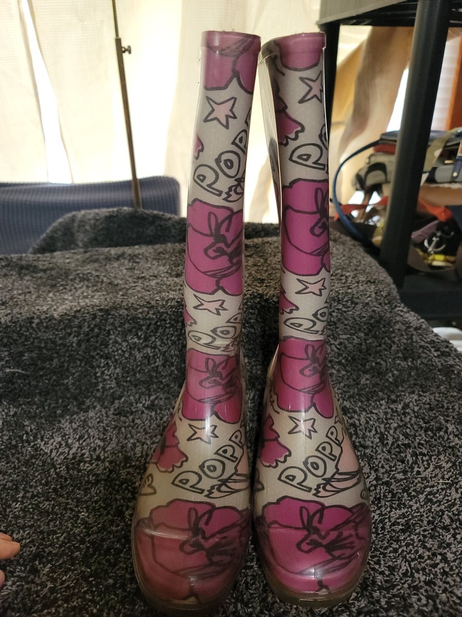 Women's Coach Rubber Rainboots Poppy Rain Boots Multi-color