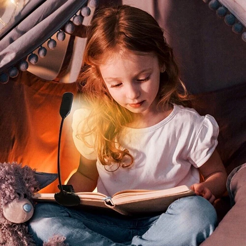 Mini Rechargeable Small LED Reading Book Light W/ Flexible Clip Desk Table Lamp - Bild 8 von 12