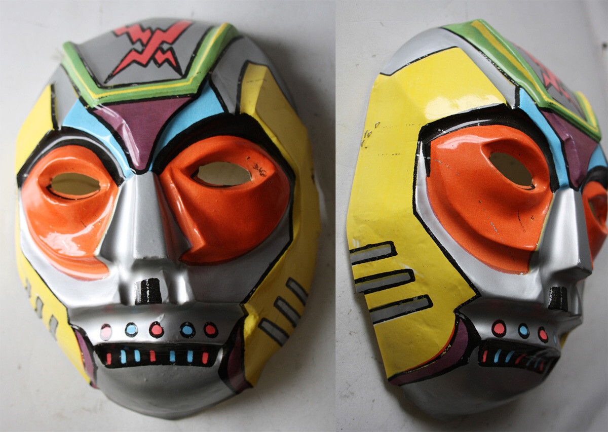 RARE VINTAGE 80'S JUSPION KYOJUU PLASTIC MASK JAPANESE ANIME ROBOT