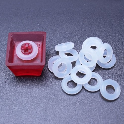 White Keycaps Rubber for Key Cap O Ring Dampeners For Cherry MX Keyboard Dampers - Picture 2 of 7